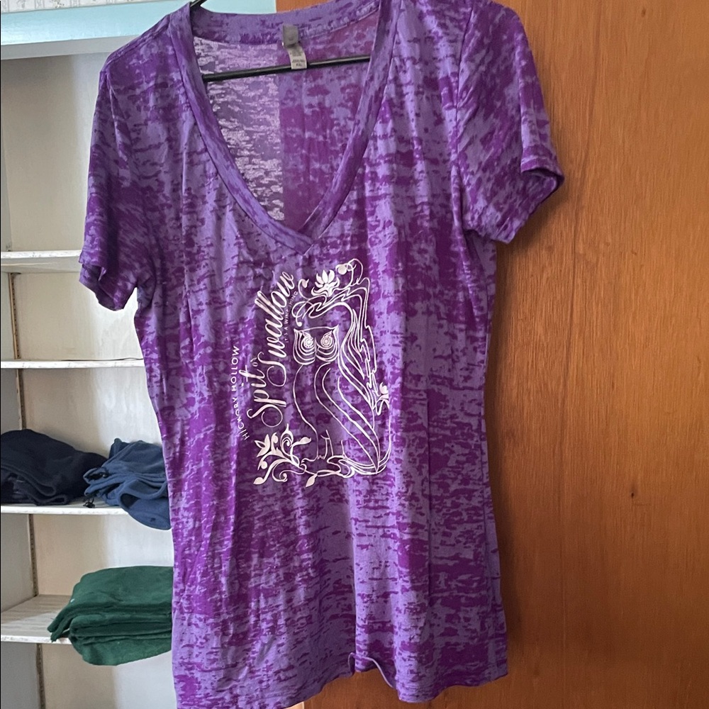 Next Level Apparel Purple Graphic V-Neck Tee